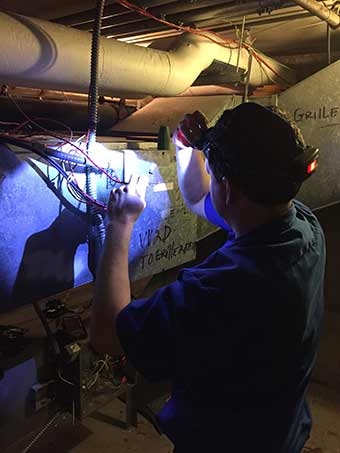 Arthur in a crawlspace